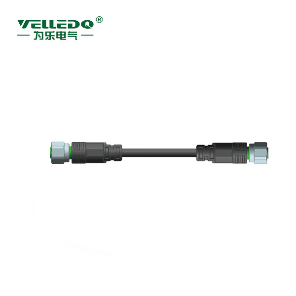 M12-2F08T-2.0PVC/BK  雙端M12預鑄8孔直帶2米PVC黑色線