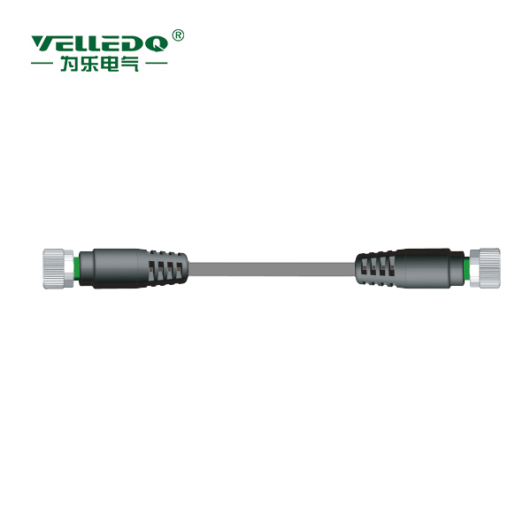 M8P-2F03T-2.0PVC/GY  双端M8 3孔直带2米PVC灰色线