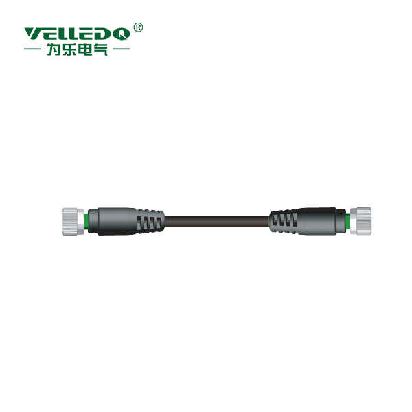 M8P-2F04T-2.0PVC/BK  双端M8 4孔直带2米PVC黑色线