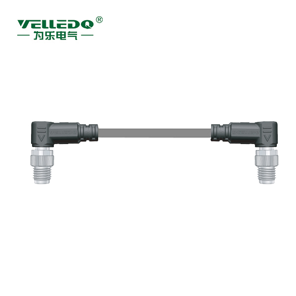 M8P-2M03S-2.0PVC/GY  双端M8 3针弯带2米PVC灰色线