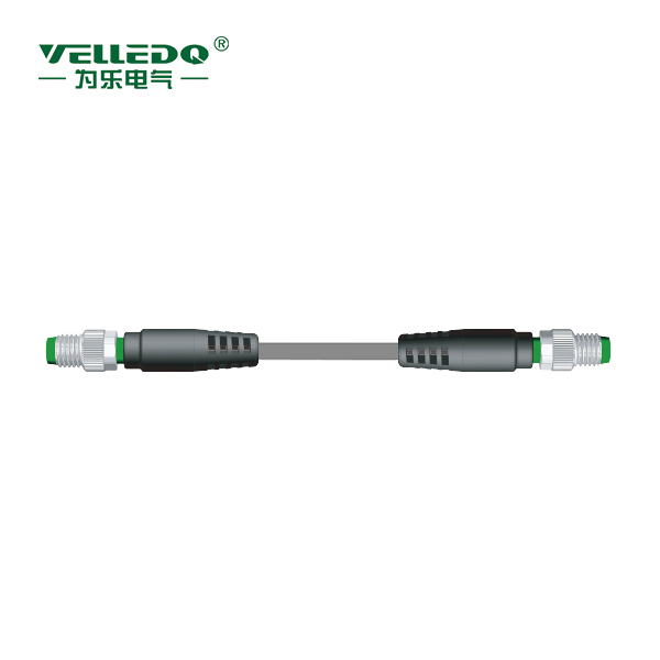 M8P-2M03-2.0PVC/GY  双端M8 3针直带2米PVC灰色线