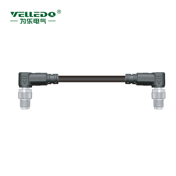 M8P-2M04S-2.0PVC/BK  双端M8 4针弯带2米PVC黑色线