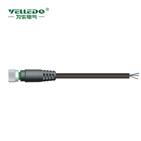 M8P-F04T-2.0PVC/BK   M8屏蔽4孔直带2米PVC黑色线