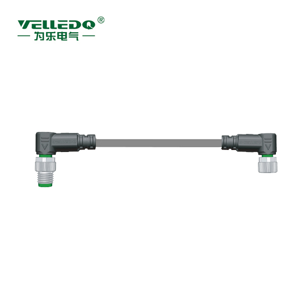 M8P-M03S/F03S-2.0PVC/GY  M8 3针弯转3孔弯带2米PVC灰色线