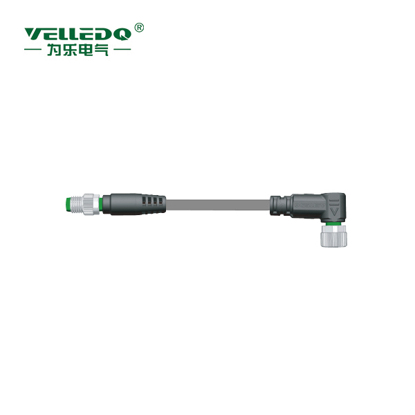 M8P-M03T/F03S-2.0PVC/GY  M8 3针直转3孔弯带2米PVC灰色线