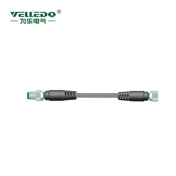 M8P-M03T/F03T-2.0PVC/GY  M8 3针直转3孔直带2米PVC灰色线